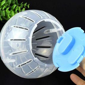 img 1 attached to 🐹 SANSHIYI 12CM Blue Hamster Mini Run-About Exercise Ball - Portable Transparent Jogging Running Sport Wheel Toys for Small Mice, Rats, Gerbils, and Rodents