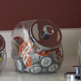 img 4 attached to Anchor Hocking 1-Gallon Penny Candy Glass Jar with Lid: Stylish Chrome Set of 2