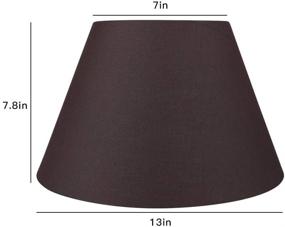 img 3 attached to ALUCSET Medium Barrel Lamp Shade, 7x13x7.8 inch, Natural Linen Hand Crafted, Coffee Fabric Lampshade for Table Lamp and Floor Light, Spider Fitting