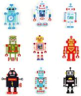 🤖 iron on patches: assorted 9pcs/lot unique embroidered motif applique in small size robot figure shape - cool decoration for diy caps, handbags, t-shirts, jeans, jackets, and clothing. easy iron/sew on. logo