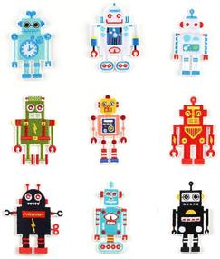 img 3 attached to 🤖 Iron On Patches: Assorted 9pcs/Lot Unique Embroidered Motif Applique in Small Size Robot Figure Shape - Cool Decoration for DIY Caps, Handbags, T-Shirts, Jeans, Jackets, and Clothing. Easy Iron/Sew On.