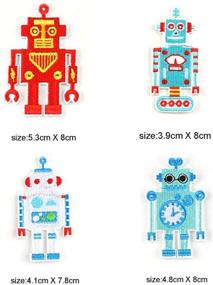 img 2 attached to 🤖 Iron On Patches: Assorted 9pcs/Lot Unique Embroidered Motif Applique in Small Size Robot Figure Shape - Cool Decoration for DIY Caps, Handbags, T-Shirts, Jeans, Jackets, and Clothing. Easy Iron/Sew On.