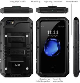 img 1 attached to 📱 seacosmo iPhone SE 2020/7/8 Waterproof Case - Full Body Protective Shell, Built-in Screen Protector, Military Grade Rugged Cover (Black)