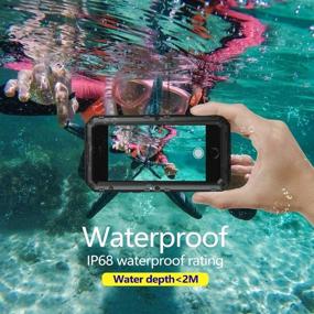 img 3 attached to 📱 seacosmo iPhone SE 2020/7/8 Waterproof Case - Full Body Protective Shell, Built-in Screen Protector, Military Grade Rugged Cover (Black)