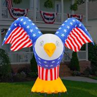 🦅 6ft tall patriotic independence day 4th of july inflatable eagle with led lights - indoor/outdoor holiday art decorations логотип