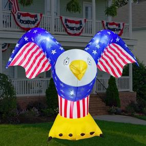 img 3 attached to 🦅 6ft Tall Patriotic Independence Day 4th of July Inflatable Eagle with LED Lights - Indoor/Outdoor Holiday Art Decorations