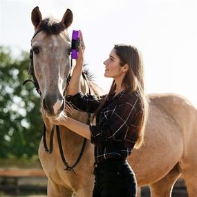 img 3 attached to 🐴 Discover the Versatile Lohkko 7-Piece Horse Grooming Kit - Perfect Tote Bag Organizer with Various Brushes, Hoof Pick, and Sweat Scraper. Ideal for Horse Riders of all Levels - Beginners to Advanced. (Burgandy)