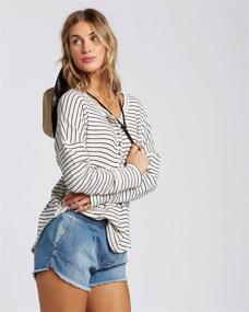 img 2 attached to 👚 Stay Comfortable in Billabong Women's Any Day Henley Tee - Perfect for Every Occasion!