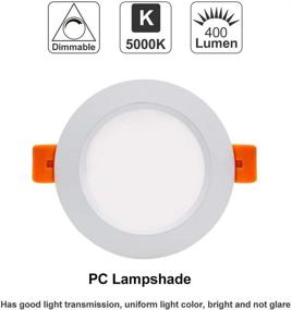 img 1 attached to 💡 10 Pack of 3 Inch LED Dimmable Downlight Recessed Lighting, 5W (Equivalent to 40W Halogen), Daylight White 5000K, CRI80, LED Ceiling Light with included LED Driver