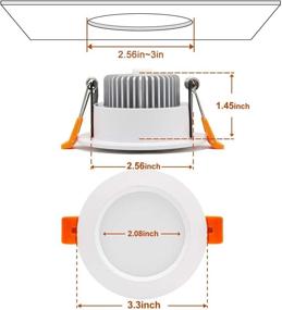 img 2 attached to 💡 10 Pack of 3 Inch LED Dimmable Downlight Recessed Lighting, 5W (Equivalent to 40W Halogen), Daylight White 5000K, CRI80, LED Ceiling Light with included LED Driver