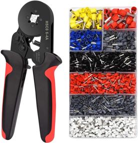 img 4 attached to 🔧 Ferrule Crimping Tools Wire Pliers - Ultimate Kit with 1800 PCS Wire Ferrules, Adjustable Ratchet Design for Electricians, Connectors AWG 28-7, 0.08-10mm²