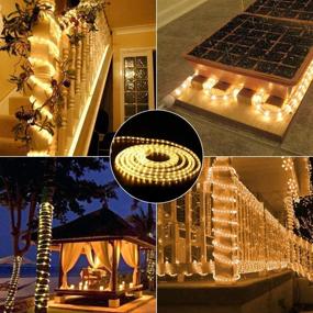 img 1 attached to 🌟 ANJAYLIA LED Rope Lights Extension Tube, 33FT 100LED String Lights for Bedroom Tree Patio Garden Fence Roof, Plug & Remote Not Included, Warm White