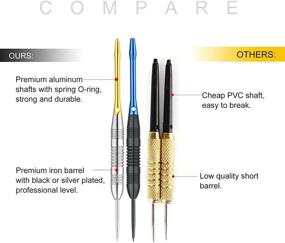 img 1 attached to Centaur 12 Pack Steel Tip Darts: Professional 22g Metal Dart Set with Aluminum Shafts, PET Flights, and Dart Case - Silver & Black