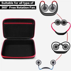 img 1 attached to Rechargeable Neck Fans Case with Hands-Free Personal Fan Holder, Portable Hanging Neckband Fan Case with Accessories Pocket - Ideal for Cool Fan, Sports, Mini USB Fan, Clip-On Fan (Case Only)