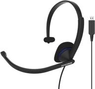 koss cs195 usb on-ear communication headset, single-sided, noise-canceling electret microphone, flexible microphone arm, wired with usb plug, black logo