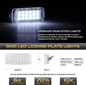 img 3 attached to 🔦 VIPMOTOZ Полная подсветка номерного знака LED, сборка ламп, пара, замена для Ford Explorer, Expedition, Fiesta, Escape, Fusion, Lincoln MKC - 6000K белый фарфор, набор из 2 штук