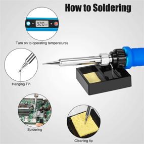 img 2 attached to 🔥 Soldering Iron Kit 80W 110V LCD Digital with Ceramic Heater - Portable Soldering Kit for Metal, Jewelry & DIY - Includes 5pcs Tips, Stand, Solder Tube & Sponge