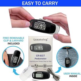 img 3 attached to 🏃 Lsxatolsg Simple Step Counter: Rechargeable Pedometer for Accurate Fitness Tracking and Daily Goal Monitoring (Clip and Lanyard Included)
