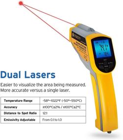 img 1 attached to 🌡️ Etekcity Lasergrip 1025D Thermometer Gun: Accurate Temperature Measurement from 58℉ to 1022℉