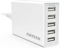 🔌 arteck 40w 5-port 8a high speed smart usb charger for iphone, ipad, samsung & more! logo