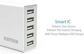 img 3 attached to 🔌 Arteck 40W 5-Port 8A High Speed Smart USB Charger for iPhone, iPad, Samsung & More!