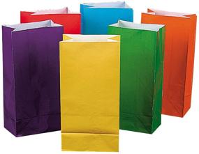 img 1 attached to 🎉 Vibrant Paper Bags for Parties - Party Supplies - Treat Bags - Colorful Party Bags - 12-Pack