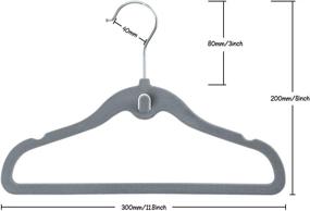 img 1 attached to 👶 30Pcs Non Slip Velvet Baby Hangers - Space-Saving Cascading Hangers with Rotatable feature, in Grey