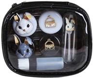 🐰 travel easy with our cute rabbit contact lens case kit - portable container with mirror, 2 lens boxes, applicator, bottle, and tweezers logo