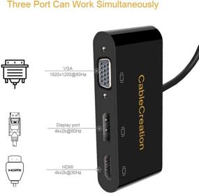 img 3 attached to 🔌 Enhance Your Display Setup with CableCreation USB C to HDMI VGA DisplayPort Adapter - Compatible with MacBook Pro 2019, iPad Pro 2018, Xps 13/15, HP Spectre x360, Galaxy 10, LG G5