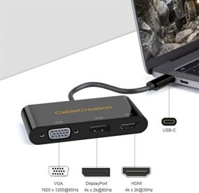 img 2 attached to 🔌 Enhance Your Display Setup with CableCreation USB C to HDMI VGA DisplayPort Adapter - Compatible with MacBook Pro 2019, iPad Pro 2018, Xps 13/15, HP Spectre x360, Galaxy 10, LG G5