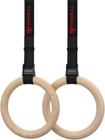 img 4 attached to 🤸 Optimum Wood Gymnastics Rings 32mm - Adjustable Straps for Cross Training, Strength & Pull Ups, Dips