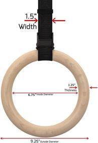 img 2 attached to 🤸 Optimum Wood Gymnastics Rings 32mm - Adjustable Straps for Cross Training, Strength & Pull Ups, Dips