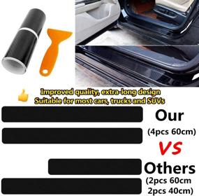 img 2 attached to 4-Piece Car Door Sill Protector Set, Carbon Fiber Stickers Bumper Protector, Interior Accessories Cover Scratches and Prevent Door Anti-Scratch (4D Black)