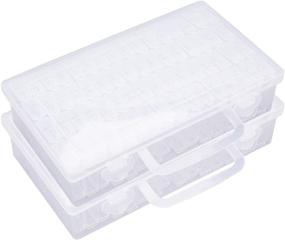 img 4 attached to Tosnail 128 Snap-Tight Clear Plastic Storage Containers for Jewelry Making, Beads, Sequins, Nails, and Diamond Painting