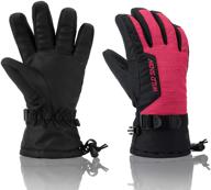 waterproof winter snowboarding gloves for girls - runrrin girls' accessories logo