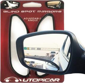 img 4 attached to 🚘 Utopicar Long Design Stick-on Blind Spot Mirrors - 2 Pack for Automotive Rear View Door Mirrors - Car Accessories