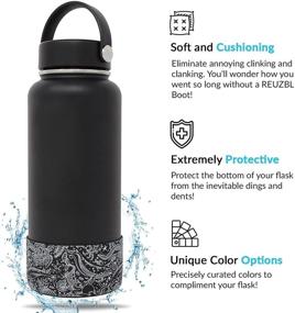 img 3 attached to 🐠 REUZBL Silicone Sea Life Graphic Boot Sleeve Protector for 12-40 oz Vacuum Insulated Stainless Steel Water Bottles