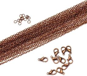 img 1 attached to 📿 33 Feet Red Copper Chain with 30 Jump Rings and Lobster Clasps - Ideal for Jewelry Making, Necklaces, Bracelets