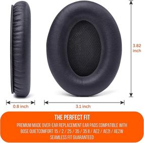 img 1 attached to Wicked Cushions Upgraded Replacement Ear Pads for Bose QC15 Headphones - Superior Comfort - Compatible with QC25 / QC2 / AE2 / AE2i / AE2W - Extra Durability, Black