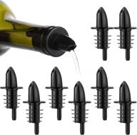 36-pack of black plastic liquor bottle pourers with tapered spout - free-flow oil spout, speed pourers, liquor pourers, stopper логотип