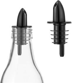 img 3 attached to 36-Pack of Black Plastic Liquor Bottle Pourers with Tapered Spout - Free-flow Oil Spout, Speed Pourers, Liquor Pourers, Stopper