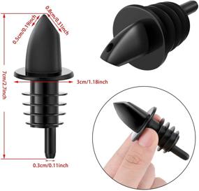 img 2 attached to 36-Pack of Black Plastic Liquor Bottle Pourers with Tapered Spout - Free-flow Oil Spout, Speed Pourers, Liquor Pourers, Stopper