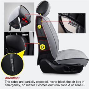 img 2 attached to LUCKYMAN CLUB P02-U1 Faux Leather Car Seat Covers Full Set