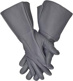 img 4 attached to 🧤 Premium Gauntlets: Authentic Medieval Leather Gloves for Men – Sleek Black Accessories