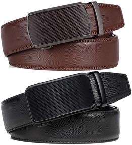 img 3 attached to 👔 Men's Accessories: Adjustable Leather Ratchet Click Buckle