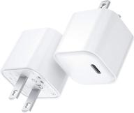 🔌 2-pack rumixi usb c charger, mini 20w iphone fast charger, type c wall charger with usb-c power adapter pd 3.0, durable compact design for iphone 12 mini 12 pro max 11 xr, galaxy, pixel 4/3, ipad pro logo