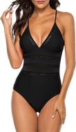 👙 marzxin women's slimming v-neck mesh one-piece swimsuit swimwear logo