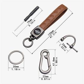 img 1 attached to 🔑 TANGSEN Handmade Brown Leather Keychain: Wrist Strap, Fingerprint Resistant