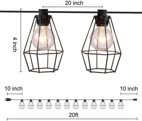 img 3 attached to 🏮 20-Foot Outdoor Lantern String Lights Café Lights with 12 Clear G40 Bulbs and Vintage Metal Lamp Shades – Indoor/Outdoor Lights for Patio, Yard, Garden, Gazebo, and Backyard Hanging Decorations – Black