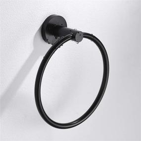 img 2 attached to 🔧 Wall Mounted Matte Black Hand Towel Ring - Heavy Duty SUS 304 Stainless Steel, Round Towel Holder, Bathroom Hardware, Towel Hanger for Bathroom